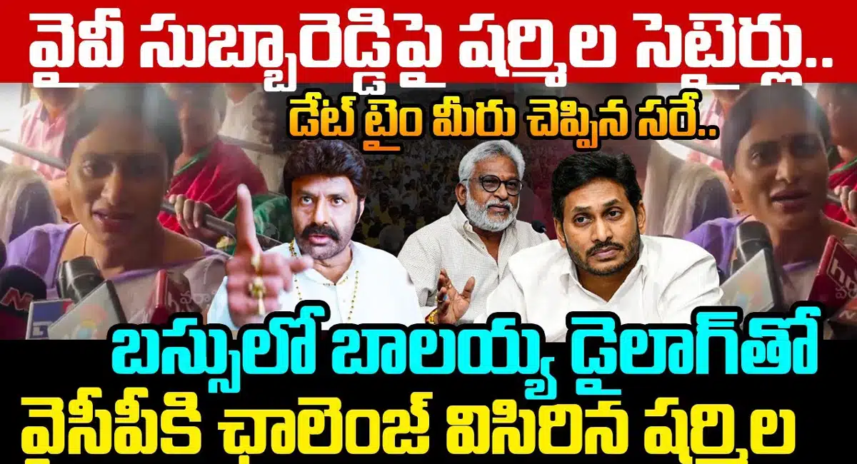 YS Sharmila : వైవీ సుబ్బారెడ్డి పై షర్మిల సెటైర్లు.. బస్సులో బాలయ్య డైలాగుతో వైసీపీకి ఛాలెంజ్..!