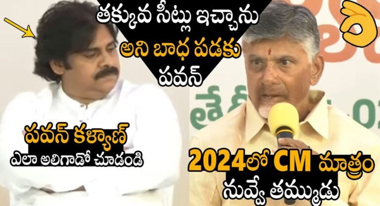 Chandrababu Naidu : తక్కువ సీట్లు ఇచ్చానని బాధపడకు పవన్ కళ్యాణ్.. 2024 లో సీఎం నువ్వే..!