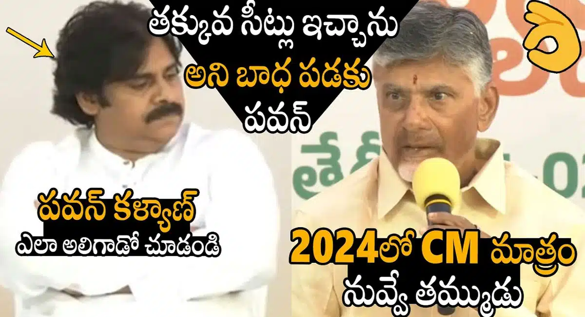 Chandrababu Naidu : తక్కువ సీట్లు ఇచ్చానని బాధపడకు పవన్ కళ్యాణ్.. 2024 లో సీఎం నువ్వే..!