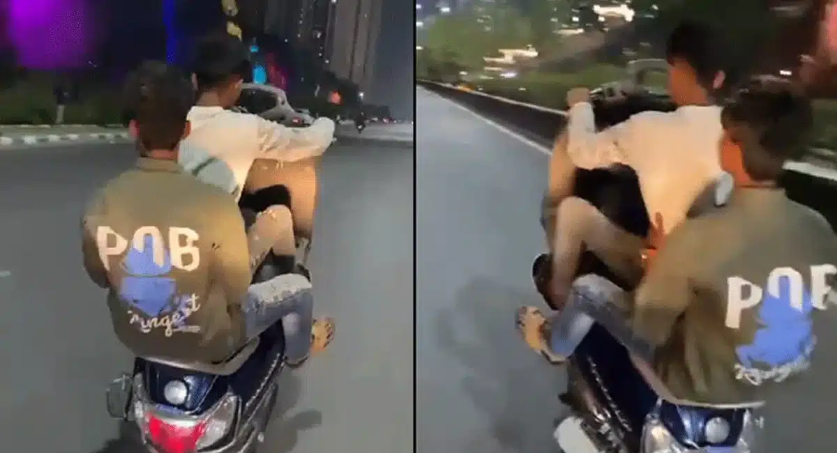 Viral Video : హైదరాబాద్ నడిరోడ్డు పై ఆకతాయిల అల్లరి.. చివ‌రికి ఏం జ‌రిగిందంటే..?