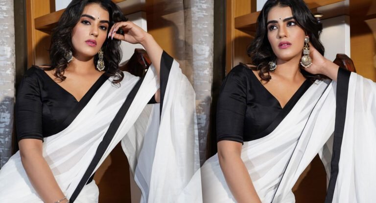 Kavya Thapar : తెల్ల‌చీర‌లో ఏంజెల్ లా కావ్య త‌పార్ ఫోటోషూట్..!