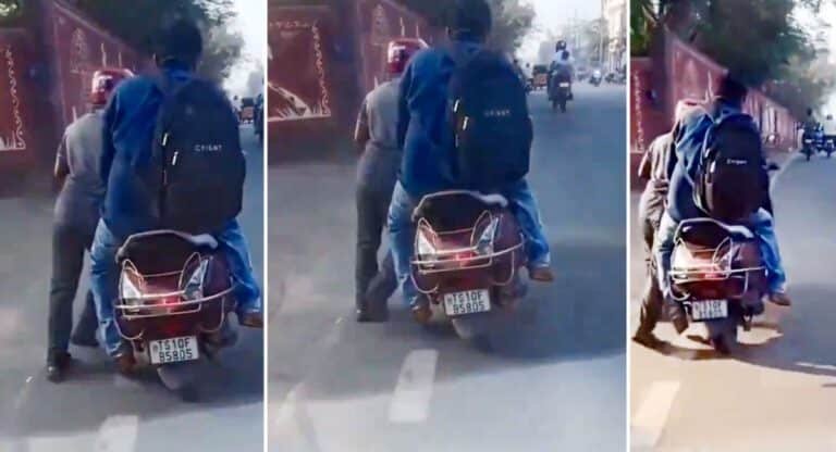 Viral Video : పాపం .. రాపిడో రైడర్… పెట్రోల్ అయిపోయిన బైక్ దిగని కస్టమర్..!