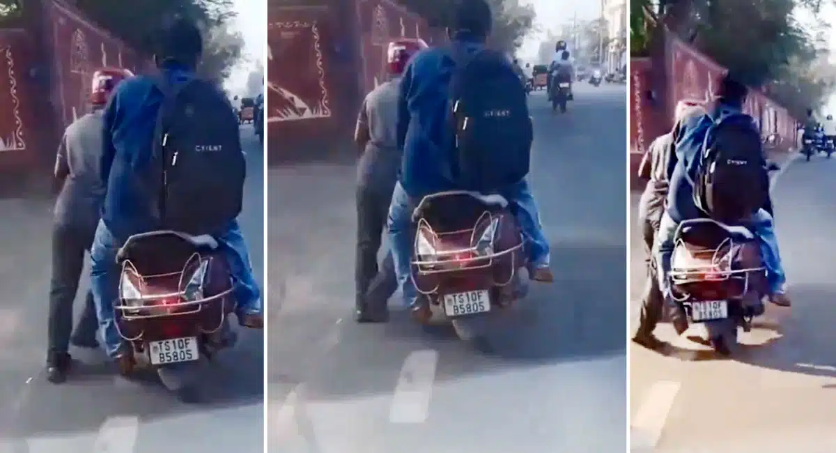 Viral Video : పాపం .. రాపిడో రైడర్... పెట్రోల్ అయిపోయిన బైక్ దిగని కస్టమర్..!