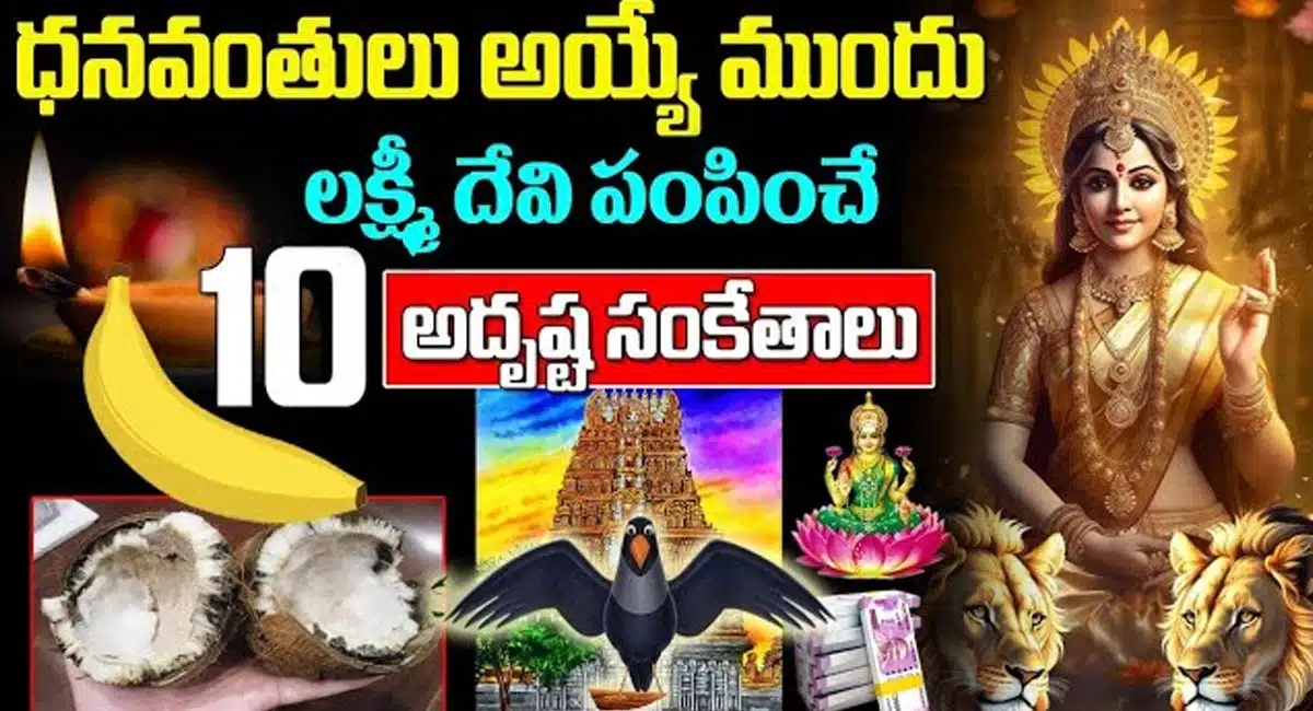 Lakshmi Devi : ధనవంతులయ్యే ముందు లక్ష్మీదేవి పంపించే 10 అదృష్ట సంకేతాలు ఇవే...!