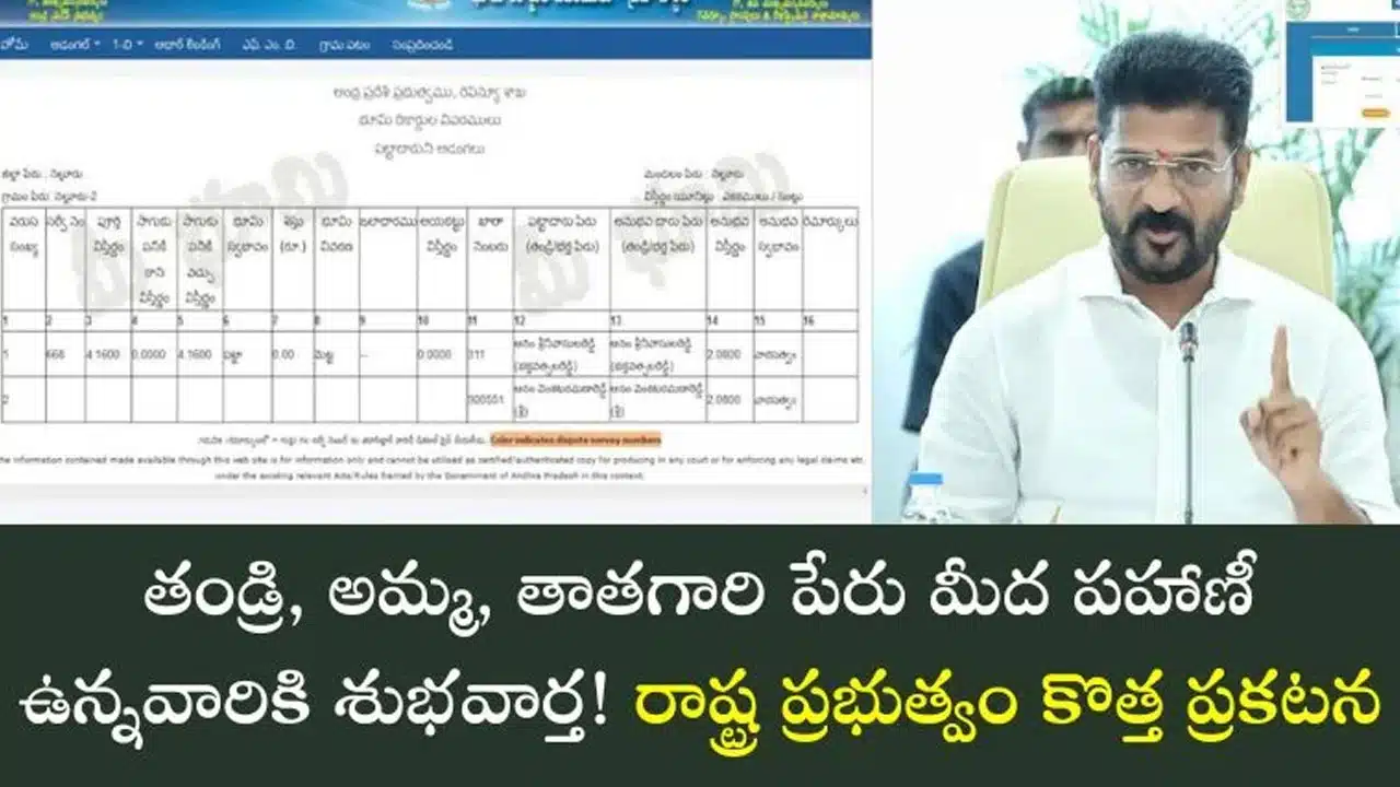 Farmers : రైతులకు ప్రభుత్వం కీలక ప్రకటన... తాతల, తల్లిదండ్రుల పేరు మీద ఉన్న పహాణి భూములు సులభంగా బదిలీ...!