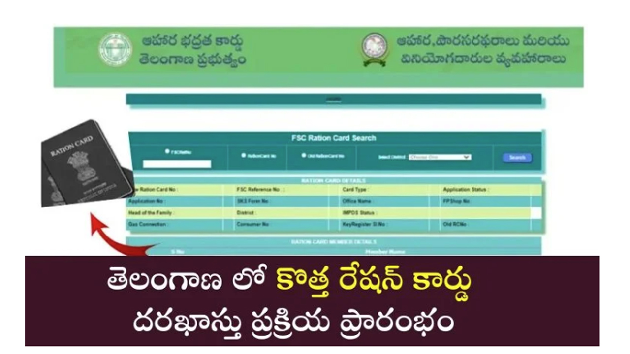 New Ration Card : తెలంగాణలో న్యూ రేషన్ కార్డు ప్రక్రియ ప్రారంభం… ఇలా అప్లై చేసుకోండి…!