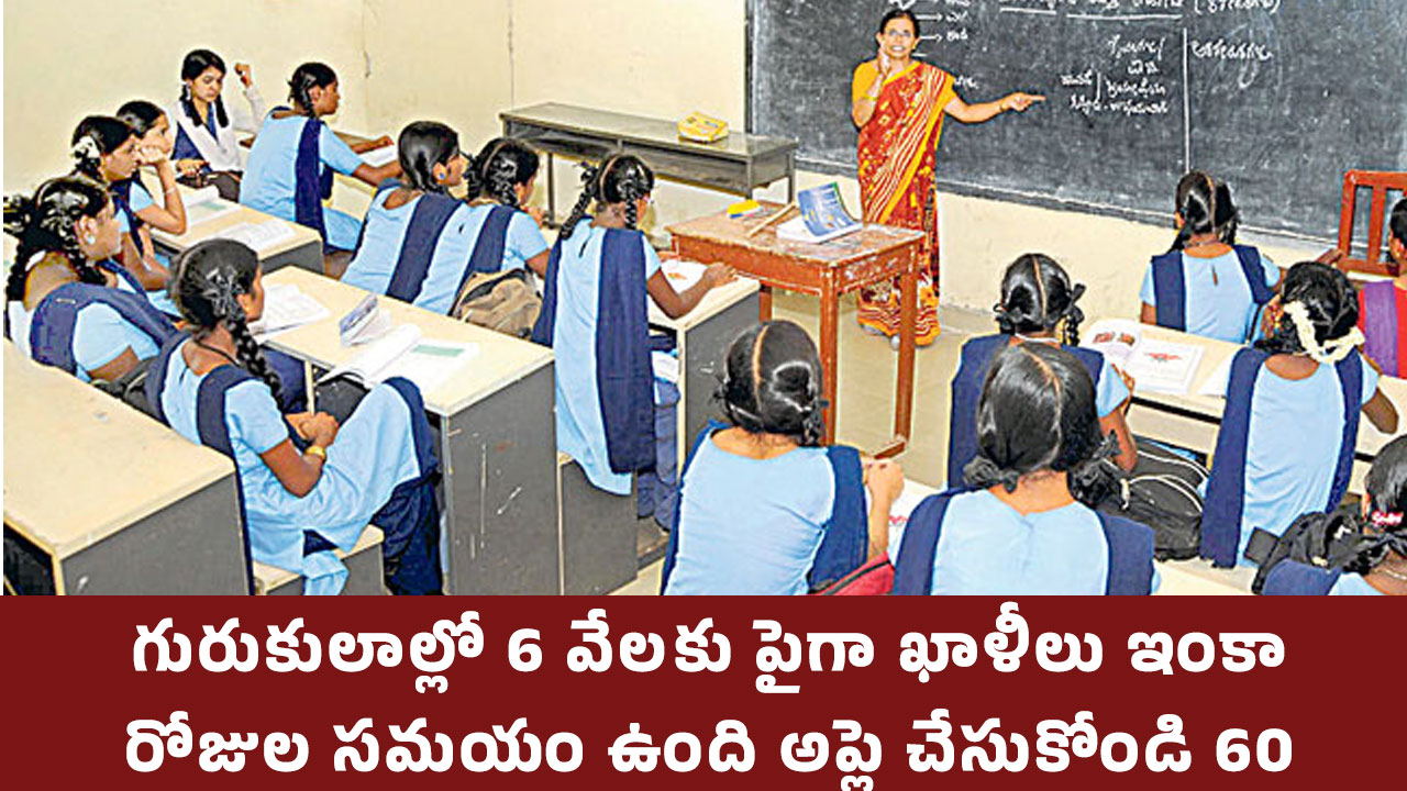 Gurukul Jobs : గురుకులాల్లో 6 వేల‌కు పైగా ఖాళీలు.. ఇంకా 60 రోజుల సమయం ఉంది అప్లై చేసుకోండి..!