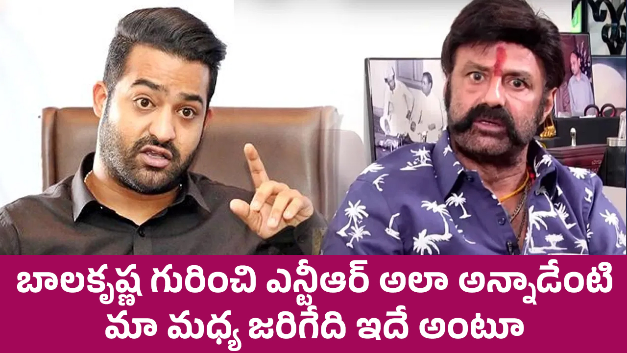 Jr NTR : బాలకృష్ణ గురించి ఎన్టీఆర్ అలా అన్నాడేంటి.. మా మధ్య జరిగేది ఇదే అంటూ..!