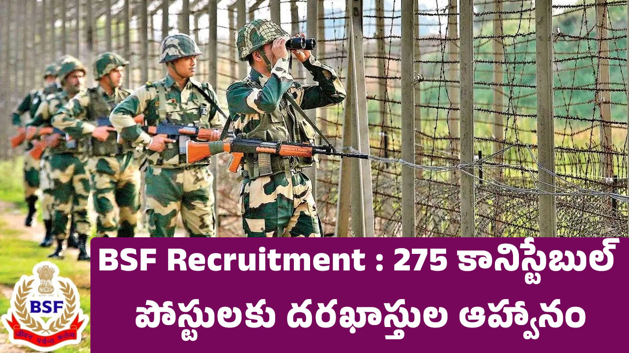 BSF Recruitment : 275 కానిస్టేబుల్‌ పోస్టుల‌కు ద‌ర‌ఖాస్తుల ఆహ్వానం