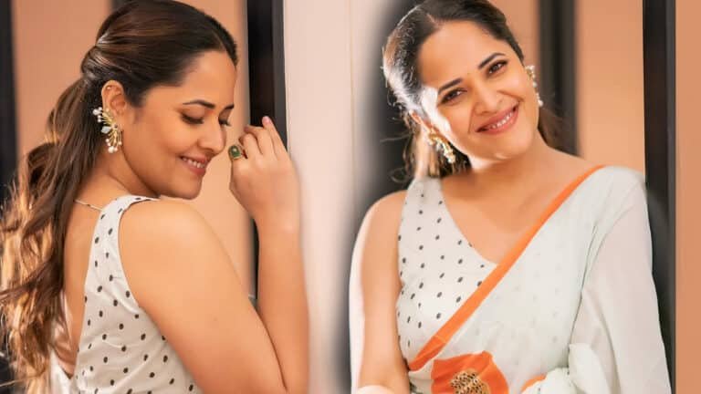 Anasuya : వైట్ క‌ల‌ర్ శారిలో తెగ మెరిసిపోతున్న అన‌సూయ‌… మ‌త్తెక్కించేస్తుందిగా…!