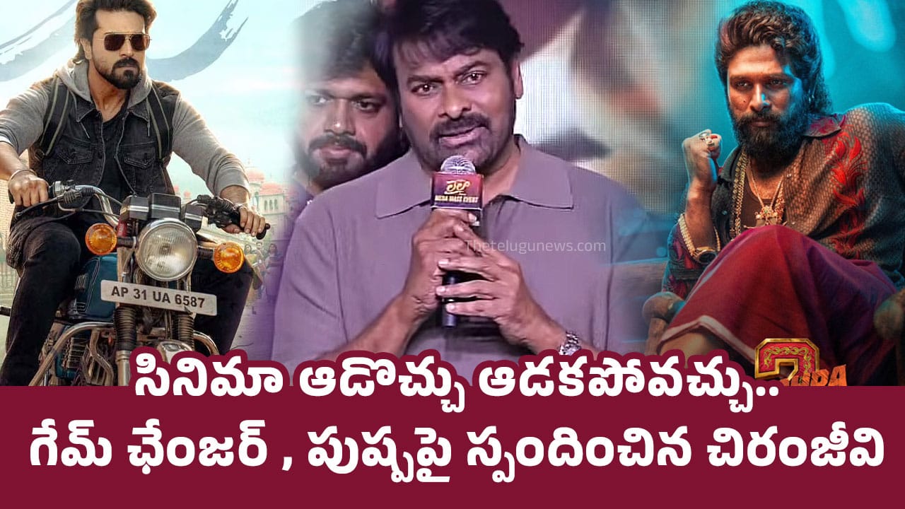 Chiranjeevi : సినిమా ఆడొచ్చు ఆడ‌క‌పోవ‌చ్చు.. గేమ్ ఛేంజ‌ర్ , పుష్ప‌పై స్పందించిన చిరంజీవి..!