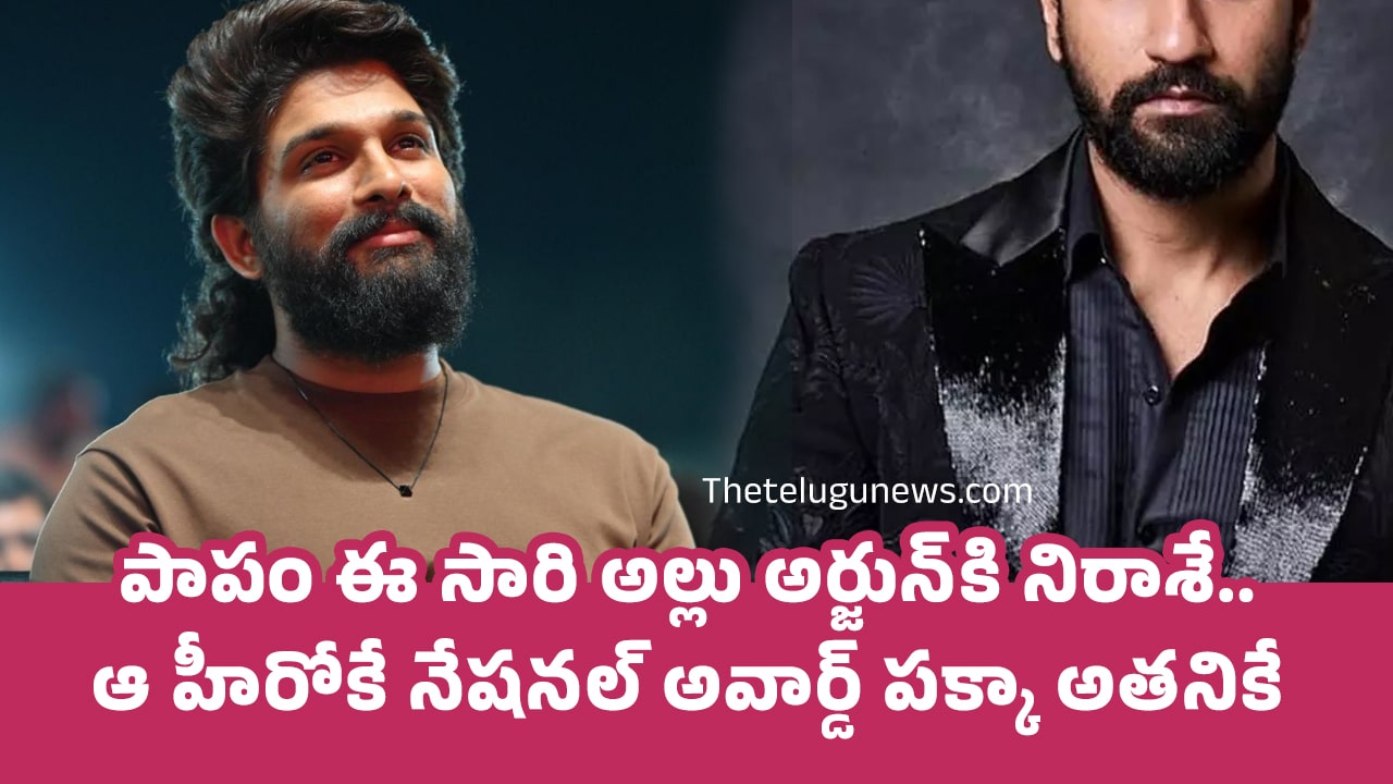 National Award : పాపం ఈ సారి అల్లు అర్జున్‌కి నిరాశే.. నేష‌న‌ల్ అవార్డ్ ప‌క్కా ఆ హీరోకే ..!