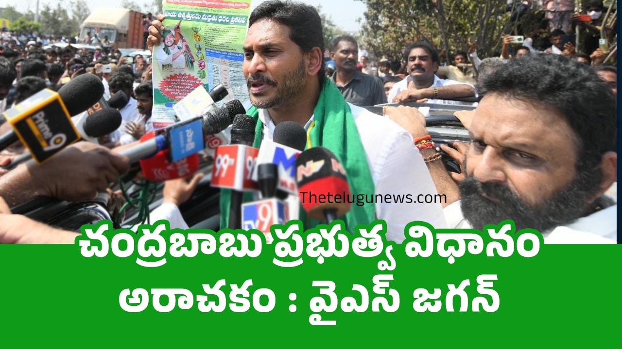 YS Jagan : చంద్రబాబు ప్రభుత్వ విధానం అరాచకం : వైఎస్ జ‌గ‌న్‌