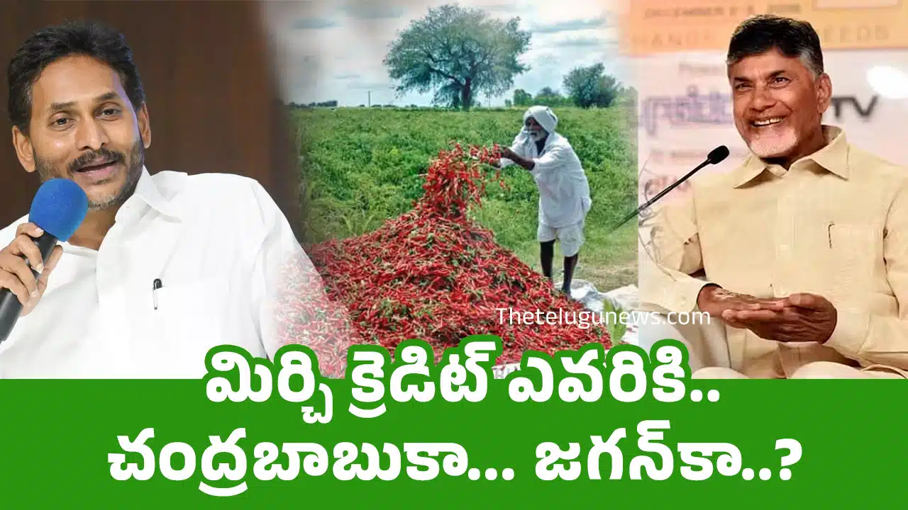 Politics on Mirchi : మిర్చి క్రెడిట్ ఎవ‌రికి.. చంద్ర‌బాబుకా... జ‌గ‌న్‌కా..?
