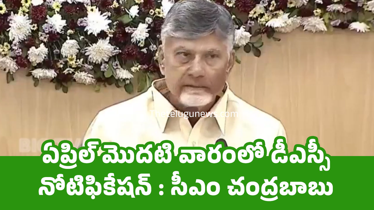 CM Chandrababu : ఏప్రిల్ మొదటి వారంలో డీఎస్సీ నోటిఫికేషన్ : సీఎం చంద్రబాబు