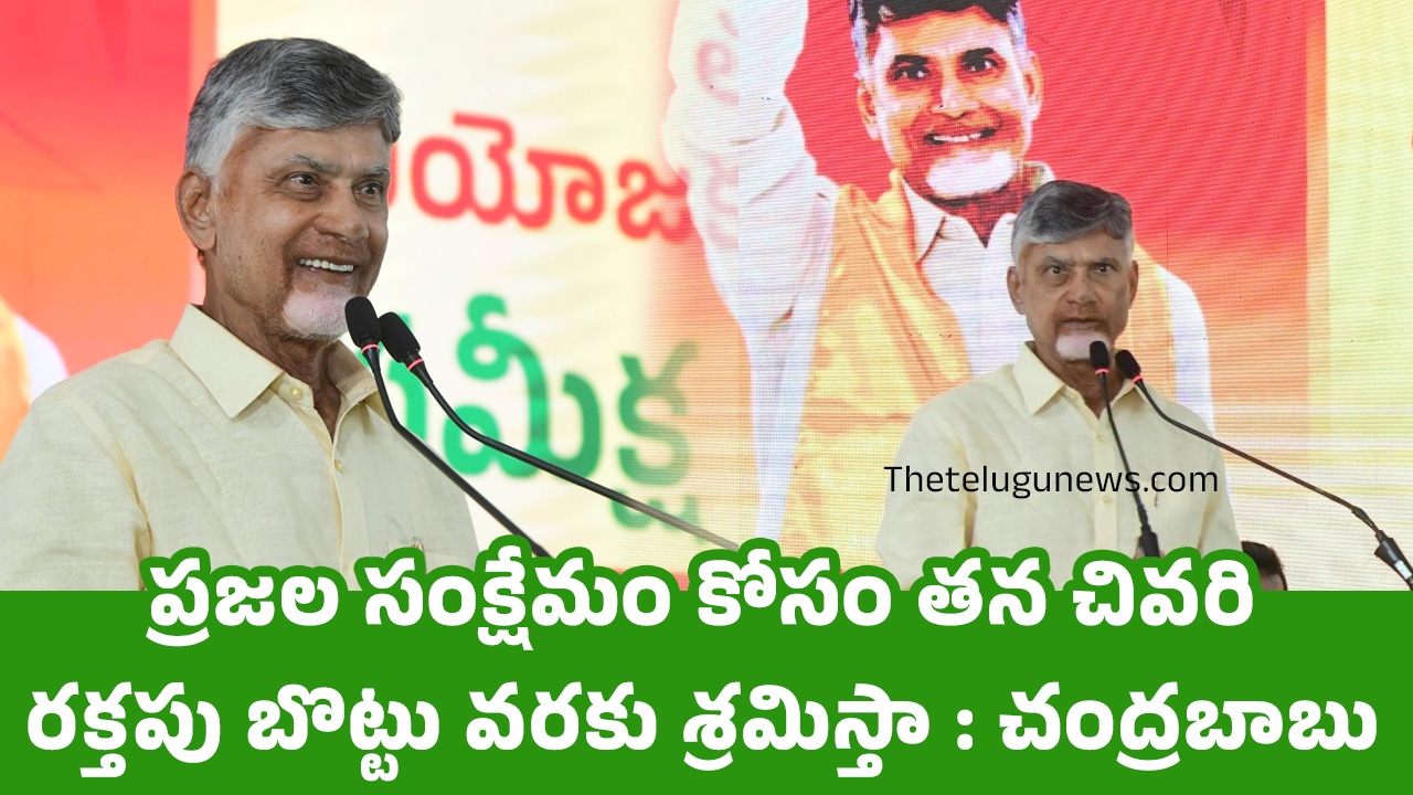 Chandrababu ప్రజల సంక్షేమం కోసం తన చివరి రక్తపు బొట్టు వరకు శ్రమిస్తా చంద్రబాబు