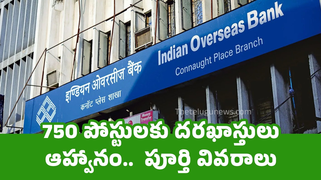 IOB Recruitment : 750 పోస్టులకు ద‌రఖాస్తులు ఆహ్వానం..  పూర్తి వివ‌రాలు..!