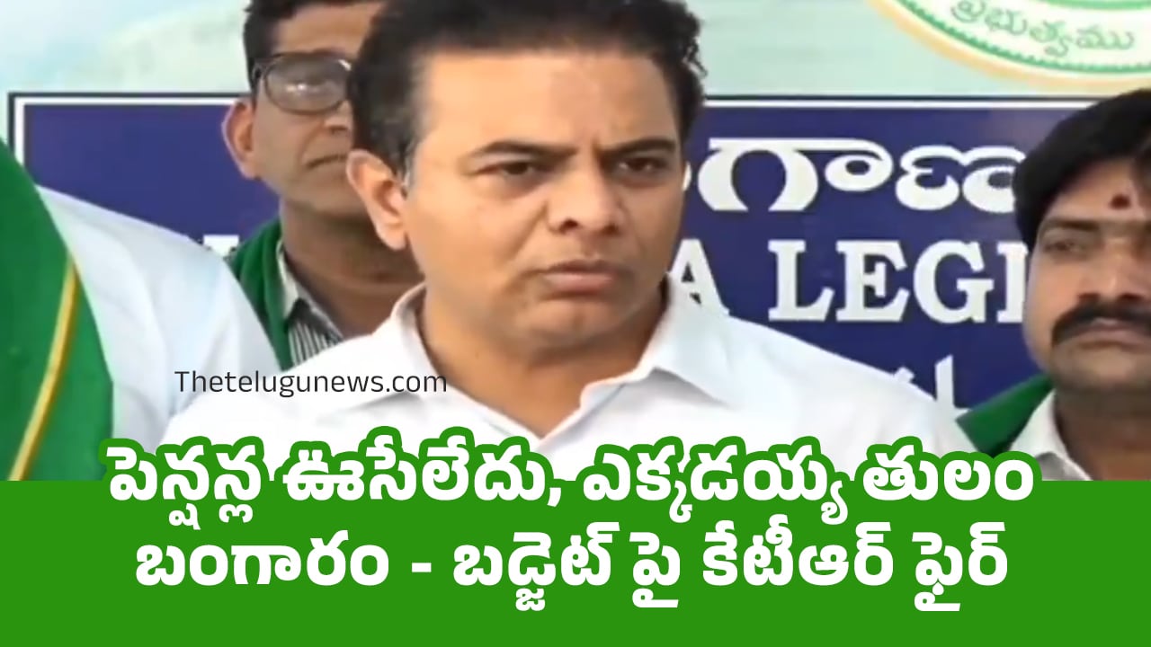 Telangana Budget పెన్షన్ల ఊసేలేదు ఎక్కడయ్య తులం బంగారం బడ్జెట్ పై కేటీఆర్ ఫైర్