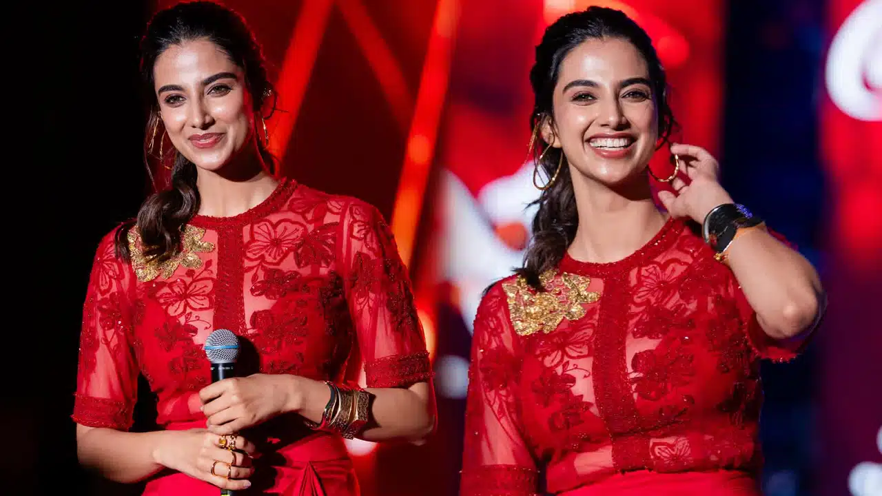Meenakshi Chaudhary : రెడ్ డ్రెస్‌లో మీనాక్షి చౌద‌రి మంట పెడుతుందిగా... ఏమందం గురూ ఇది..!