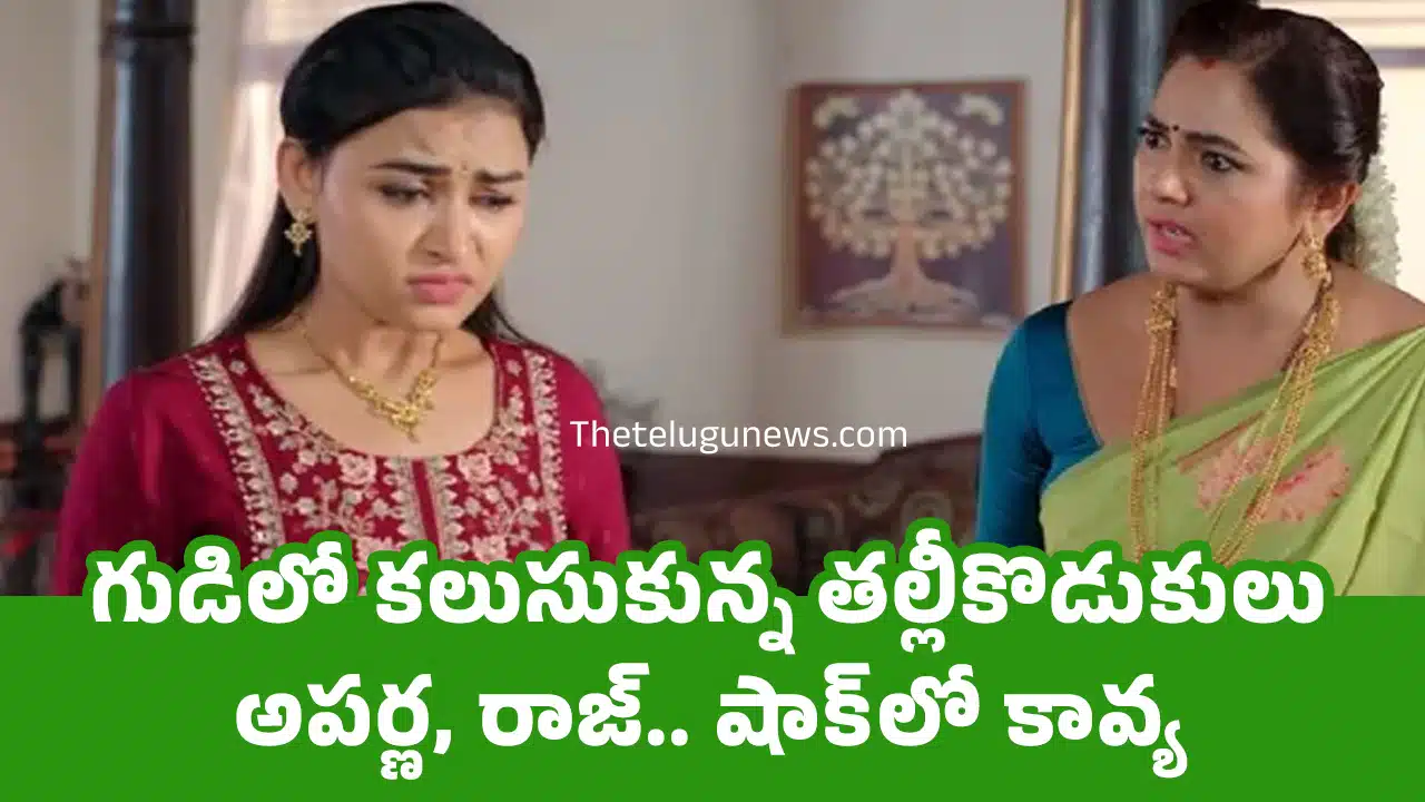 Brahmamudi Serial Today Episode : గుడిలో కలుసుకున్న తల్లీకొడుకులు అపర్ణ, రాజ్.. షాక్‌లో కావ్య‌