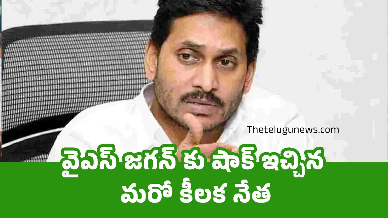 Ys Jagan : వైఎస్‌ జగన్ కు షాక్ ఇచ్చిన మరో కీలక నేత
