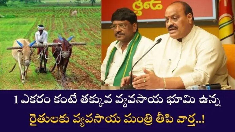 Farmers : మీకు ఎక‌రం క‌న్నా త‌క్కువ భూమి ఉందా.. అయితే మీకొక శుభ‌వార్త‌..!