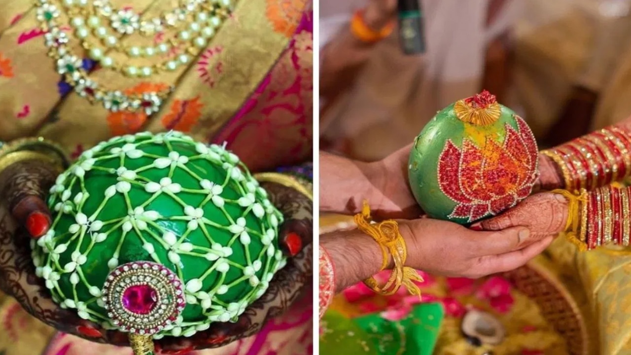 Indian Wedding వివాహంలో వధూవరుల చేతిలో కొబ్బరి బోండాన్ని ఎందుకు పెడతారో తెలుసా