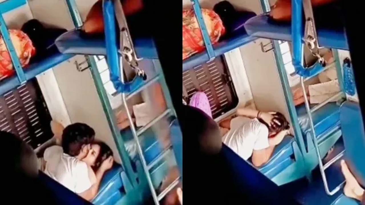 Romance :  పబ్లిక్ గా ట్రైన్ లో అందరు చూస్తుండగా ముద్దుల్లో తేలిన జంట