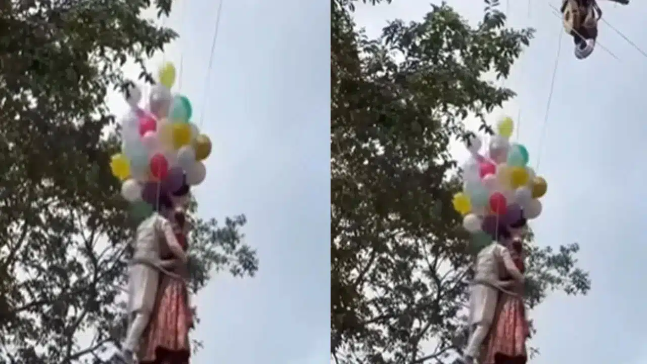 Pre Wedding Shoot | ఇదేం పిచ్చిరా నాయనా.. గాల్లో వేలాడుతూ ప్రీ వెడ్డింగ్ షూట్
