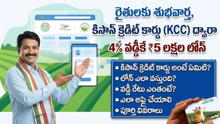 KCC Loan for Farmers : రైతన్నలకు శుభవార్త: కిసాన్ క్రెడిట్ కార్డు ద్వారా రూ.5 లక్షల రుణ సదుపాయం..ఎలా పొందాలో తెలుసా మీకు ?