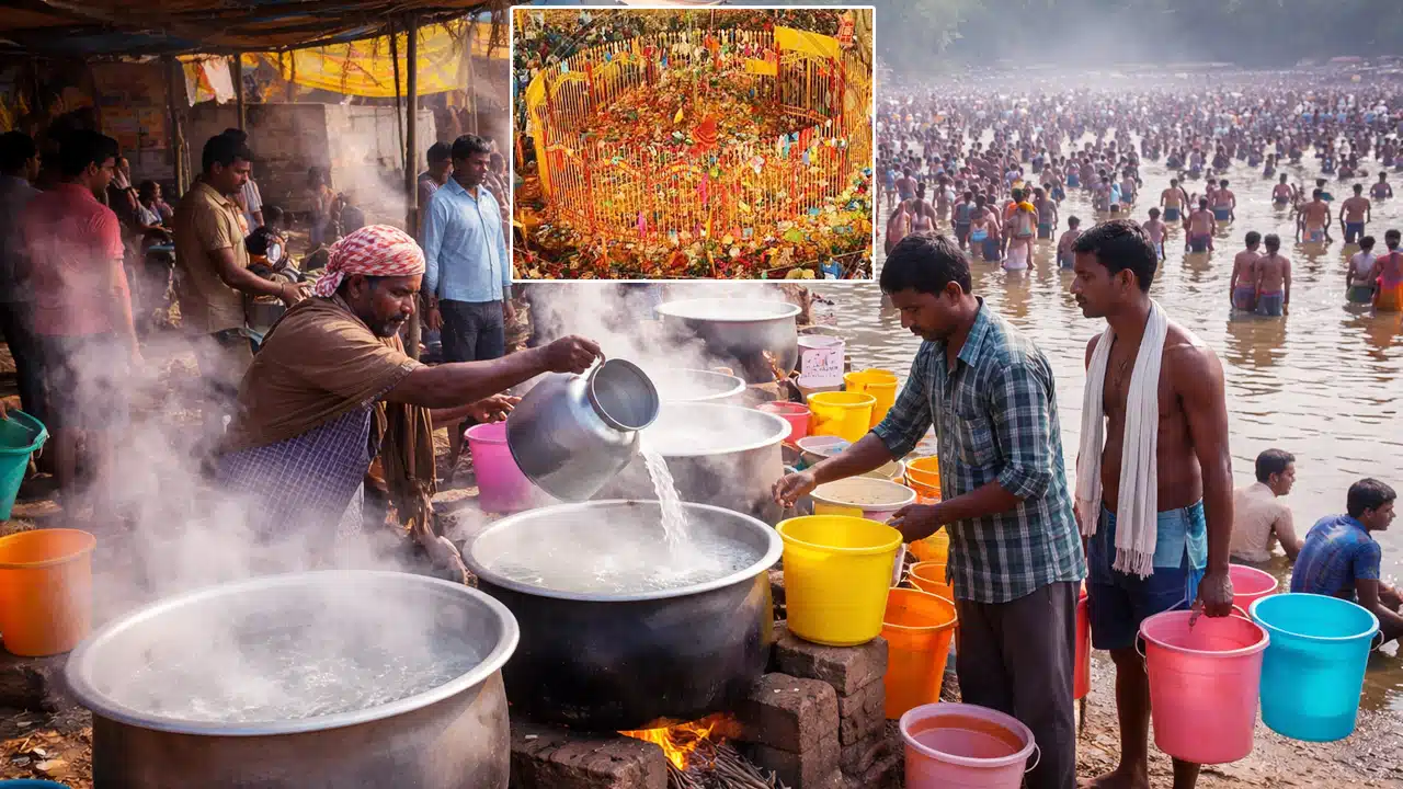 Medaram Jatara 2026 : మేడారం జాతరలో కొత్త ట్రెండ్‌ : చలిని క్యాష్ చేసుకుంటున్న వేడి నీళ్ల బిజినెస్!