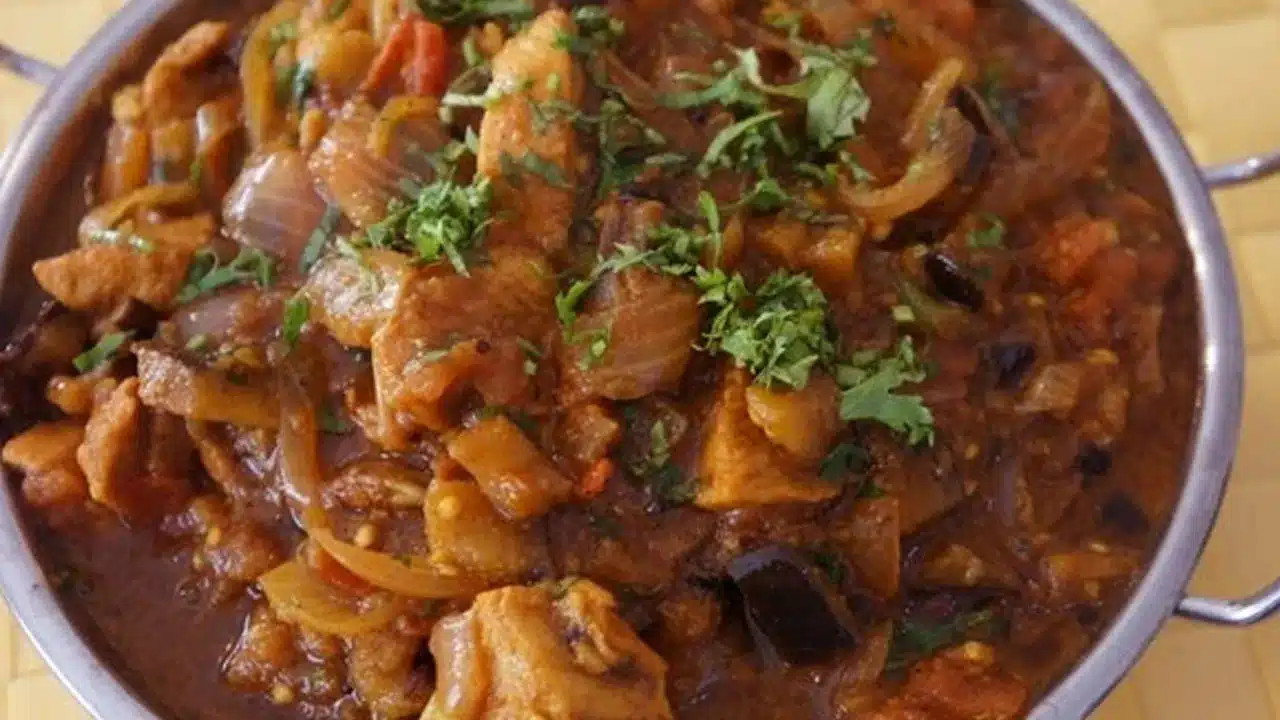 Brinjal Chicken Curry Recipe