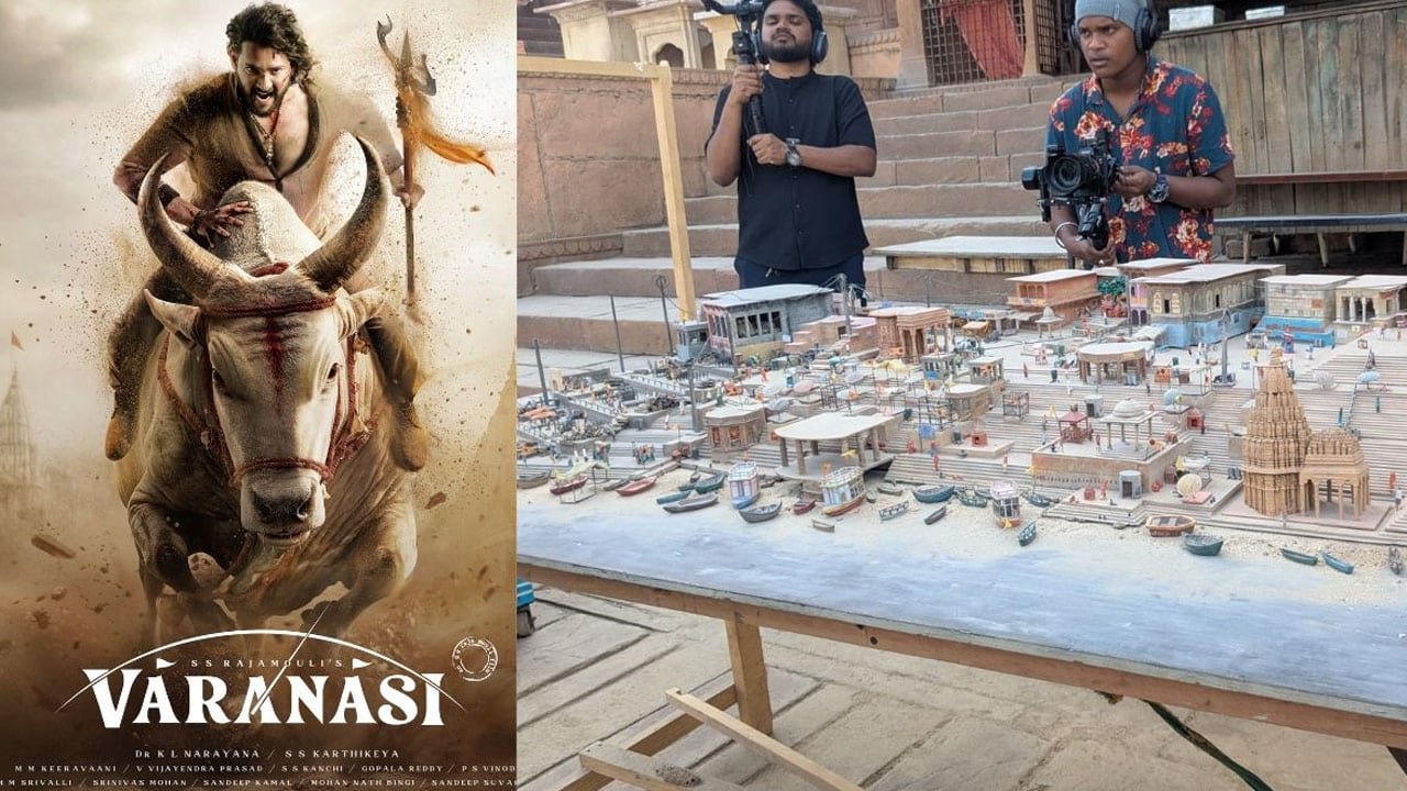 Varanasi Sets : వారణాసి సెట్స్ లీక్‌ .. భారీ బడ్జెట్‌తో భారీ విజన్ .. వీడియో వైరల్‌ .. !