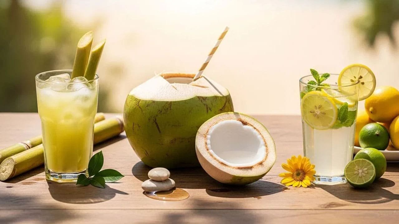 Sugarcane,lemon, coconut water : చెరకు రసం, నిమ్మరసం, కొబ్బరి నీళ్లు .. ఎండ ఎక్కువగా ఉన్నప్పుడు ఏది తాగితే మంచిది?