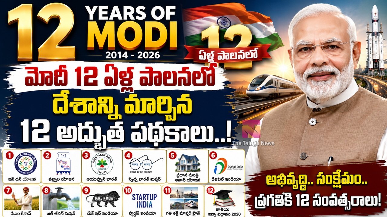 12 Years Modi : మోదీ 12 ఏళ్ల పాలనలో దేశాన్ని మార్చిన 12 అద్భుత పథకాలు..!