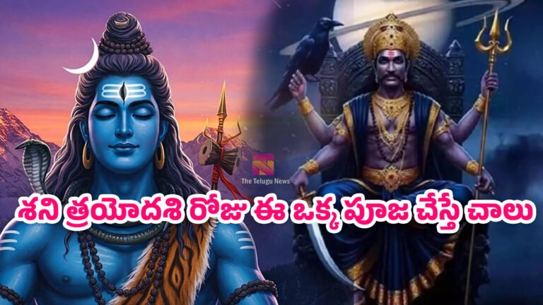 Shani Trayodashi 2026 : శని త్రయోదశి రోజు ఈ ఒక్క పూజ చేస్తే చాలు.. శని దోషాలు దూరం, అదృష్టం మీ ఇంటి గుమ్మం వద్దే! Shani Trayodashi 2026 : శని త్రయోదశి రోజు ఈ ఒక్క పూజ చేస్తే చాలు.. శని దోషాలు దూరం, అదృష్టం మీ ఇంటి గుమ్మం వద్దే!