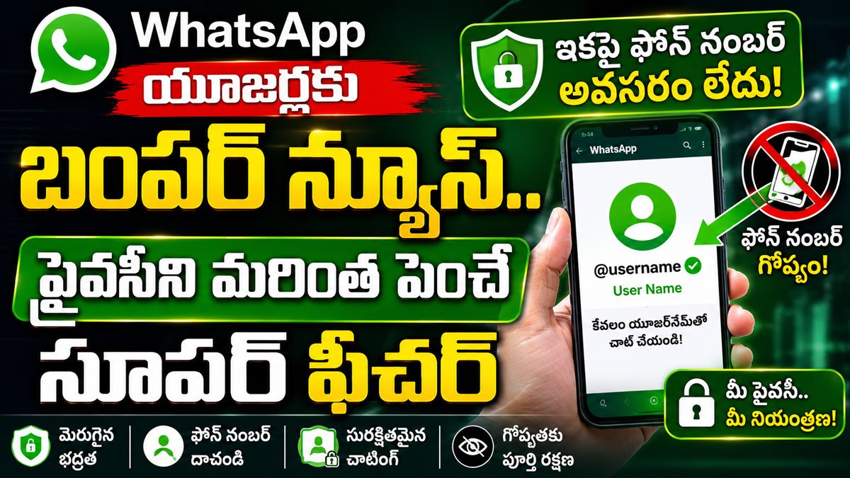 WhatsApp : వాట్సాప్ యూజర్లకు బంపర్ న్యూస్.. ప్రైవసీని మరింత పెంచే సూపర్ ఫీచర్!