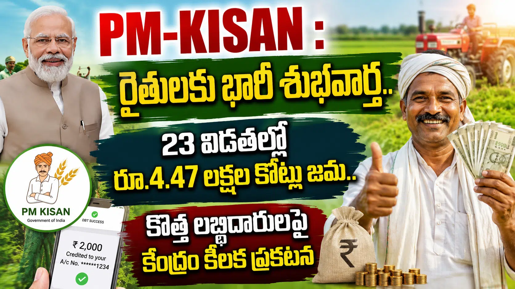 PM-KISAN : రైతులకు భారీ శుభవార్త.. 23 విడతల్లో రూ.4.47 లక్షల కోట్లు జమ.. కొత్త లబ్ధిదారులపై కేంద్రం కీలక ప్రకటన