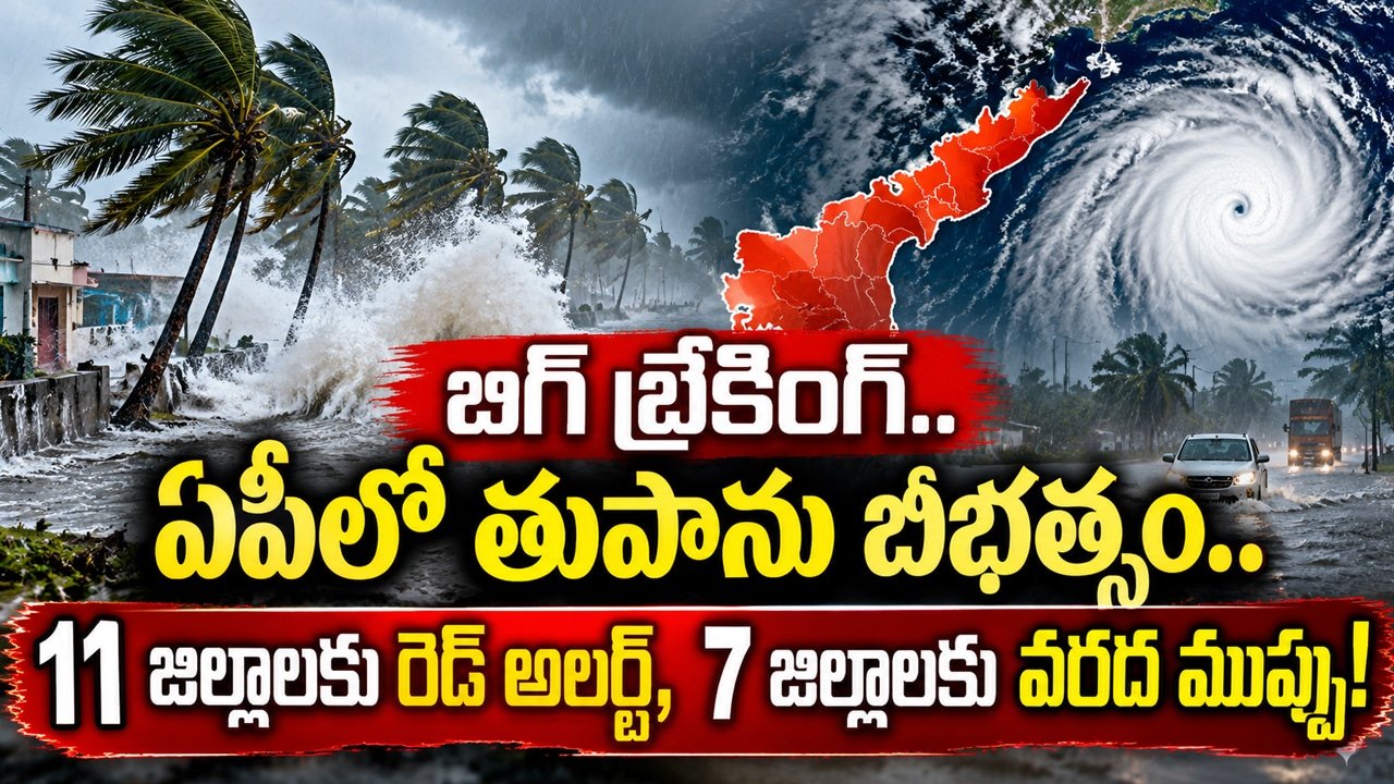 Cyclone Arnab : బిగ్ బ్రేకింగ్‌.. ఏపీలో తుపాను బీభత్సం.. 11 జిల్లాలకు రెడ్ అలర్ట్, 7 జిల్లాలకు వరద ముప్పు!