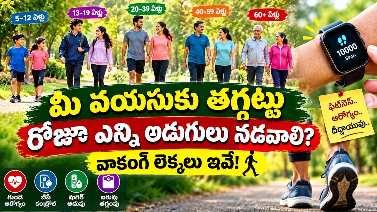 Daily Walking : మీ వయసుకు తగ్గట్టు రోజూ ఎన్ని అడుగులు నడవాలి? వాకింగ్ లెక్కలు ఇవే!